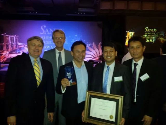 Winner of Sands Supplier Excellence award